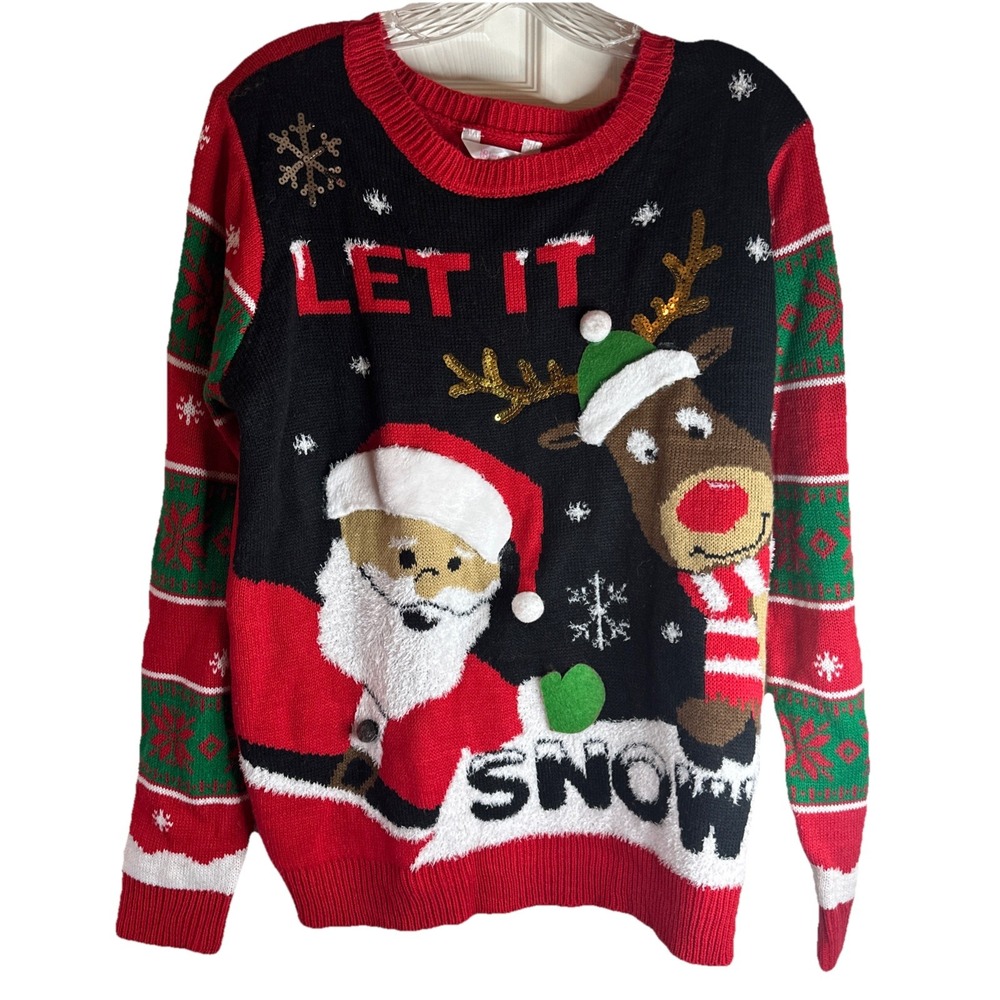 No Boundaries Christmas Sweater Women's Let It Snow Size  XXXL